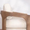 New Fauteuil d'appoint design scandinave en tissu bouclette écru "Archéa" Fauteuil