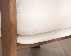 New Fauteuil d'appoint design scandinave en tissu bouclette écru