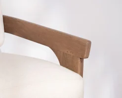 New Fauteuil d'appoint design scandinave en tissu bouclette écru