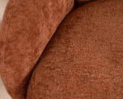 Outlet Fauteuil d'appoint esprit rétro avec accoudoirs en tissu cuivré duveteux