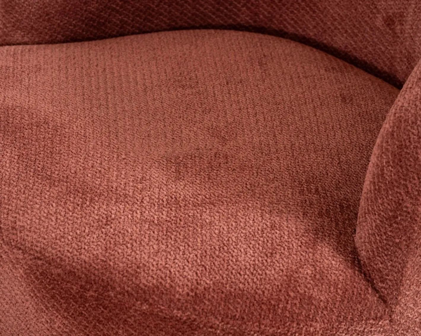 Online Fauteuil d'appoint pivotant en tissu chenillé terracotta "Ladoga" design enveloppant Fauteuil