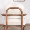 Hot Fauteuil d'appoint style rétro "Pio" tissu bouclette écru Fauteuil