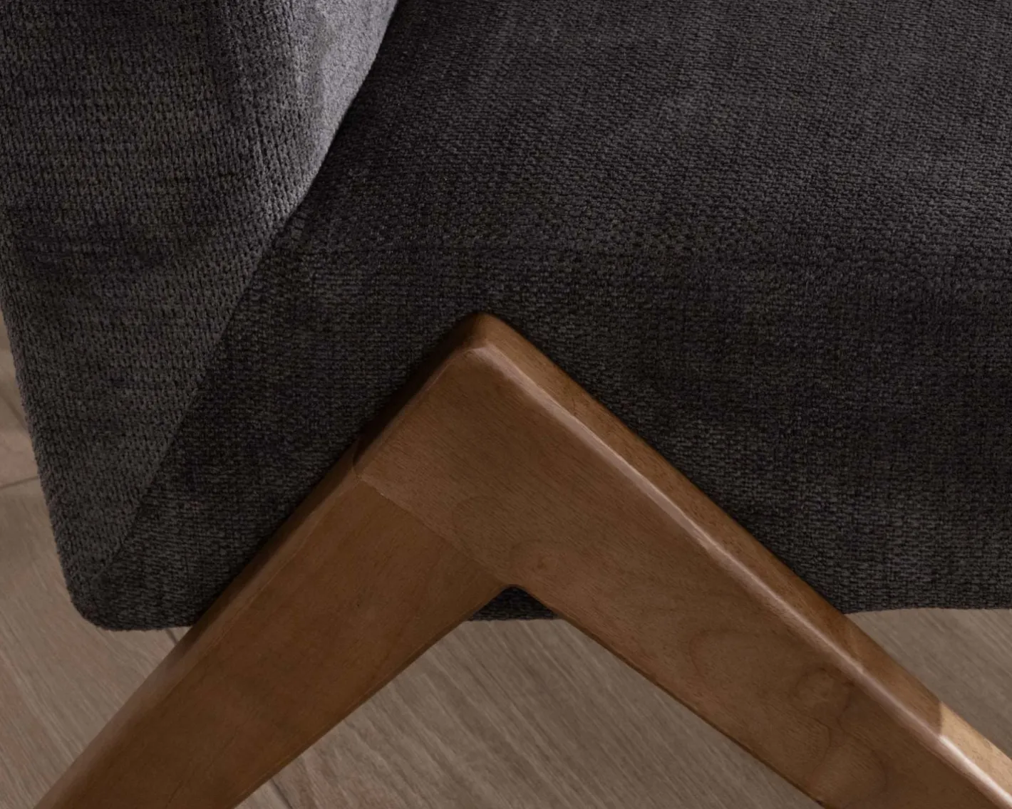 Hot Fauteuil déco anthracite style rétro "Tolga" pieds boomerang Fauteuil