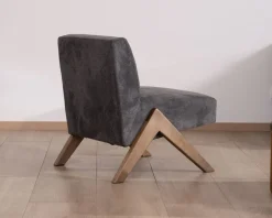 Hot Fauteuil déco anthracite style rétro