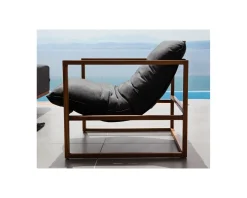 New Fauteuil de jardin en teck et tissu Sunbrella "Maluku Island" Fauteuil De Jardin