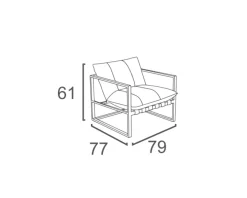 New Fauteuil de jardin en teck et tissu Sunbrella 