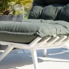 Best Fauteuil de jardin ultra confort en tissu vert kaki avec repose pieds modulaire "Lisca" Bain De Soleil|Fauteuil De Jardin