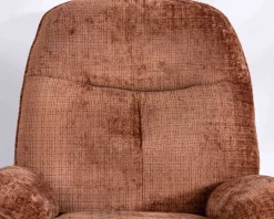 Clearance Fauteuil de relaxation avec pouf en tissu doux terracotta 