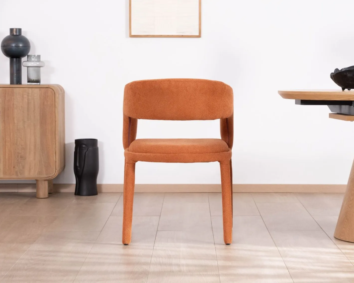 Outlet Fauteuil de repas design en tissu terracotta ultra confort " Amarello" Chaise