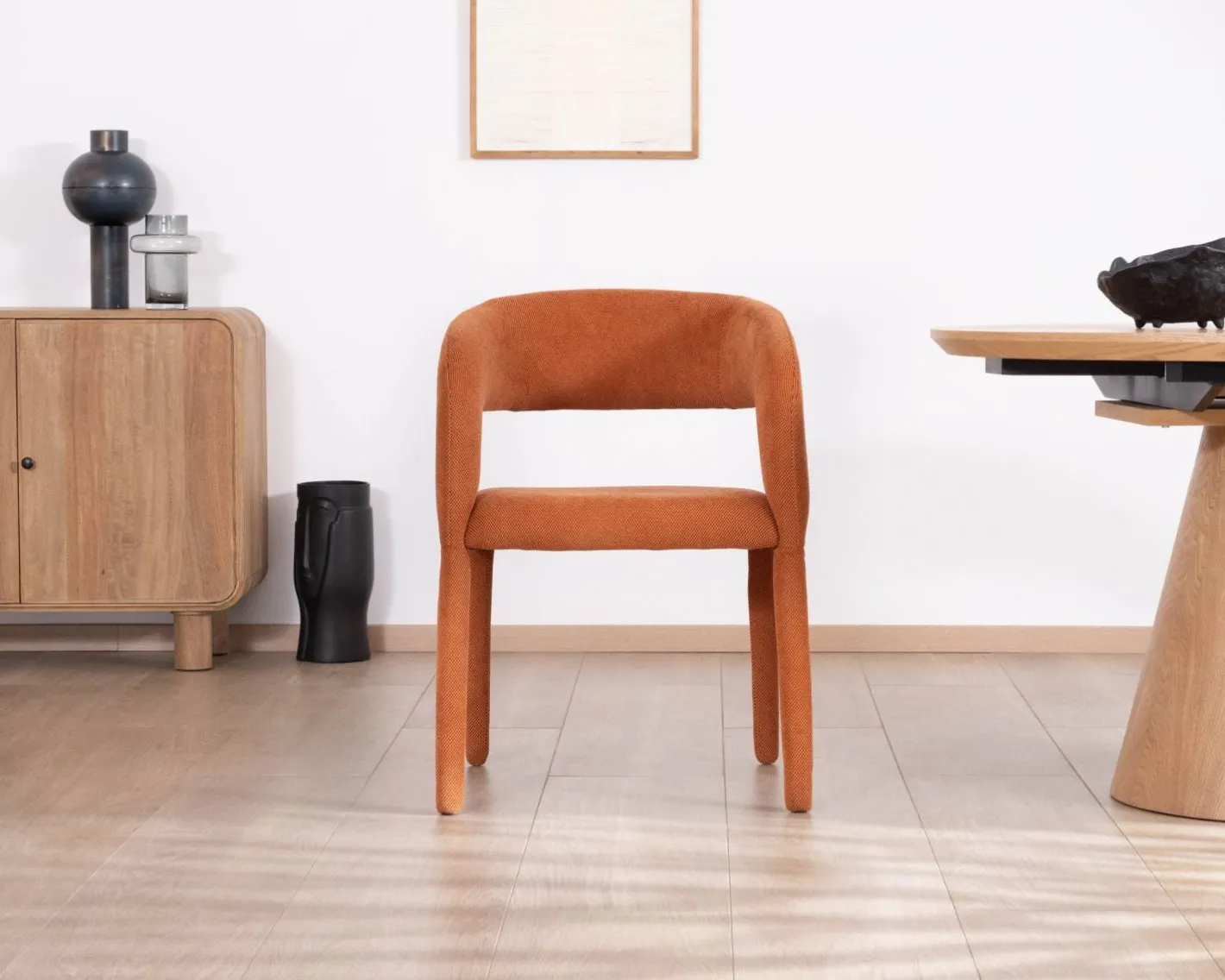 Outlet Fauteuil de repas design en tissu terracotta ultra confort " Amarello" Chaise
