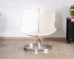 Discount Fauteuil design pop coque en plexiglass et tissu bouclette vert kaki 