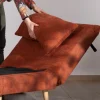 Online Fauteuil design scandinave en tissu terracotta "Folda" convertible en lit d'appoint Fauteuil