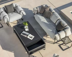 Best Fauteuil de terrasse matelassé gris clair ultra confort structure aluminium