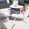 Discount Fauteuil d'extérieur blanc avec repose-pieds modulaire structure aluminium blanche "Lisca" Bain De Soleil|Fauteuil De Jardin