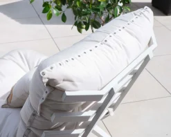 Discount Fauteuil d'extérieur blanc avec repose-pieds modulaire structure aluminium blanche 