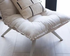 Discount Fauteuil d'extérieur blanc avec repose-pieds modulaire structure aluminium blanche 