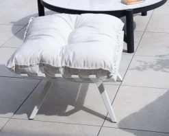 Discount Fauteuil d'extérieur blanc avec repose-pieds modulaire structure aluminium blanche 