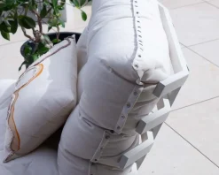 Discount Fauteuil d'extérieur blanc avec repose-pieds modulaire structure aluminium blanche 