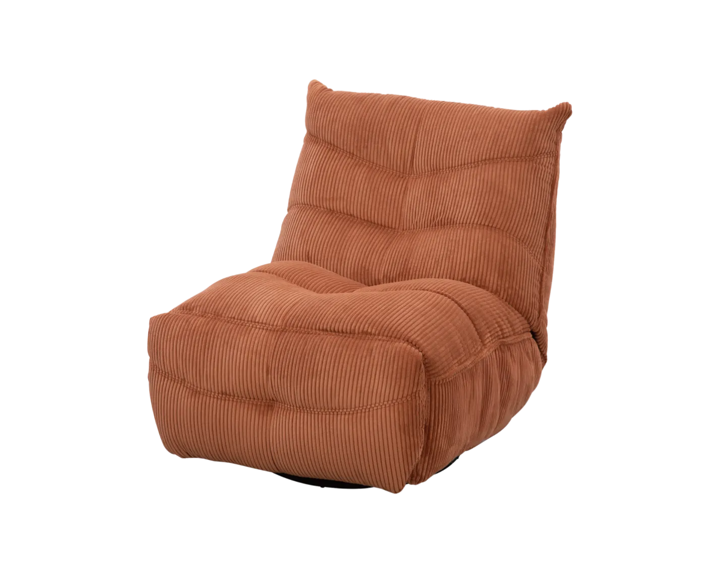 Outlet Fauteuil enveloppant en velours côtelé terracotta "Cascada" rotatif avec repose-pieds relevable Fauteuil