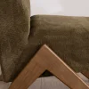 Discount Fauteuil esprit vintage en tissu vert kaki clair "Tolga" pieds boomerang en bois Fauteuil