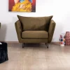 Discount Fauteuil kaki tissu ultra doux design vintage "Hasting" Fauteuil