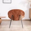 Fauteuil lounge design en velours côtelé rouille "Sonate" Fauteuil
