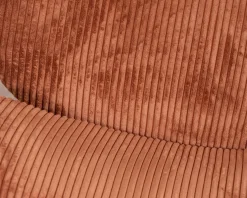 Fauteuil lounge design en velours côtelé rouille