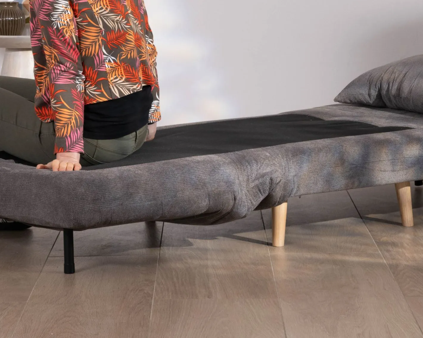Discount Fauteuil modulable en couchage d'appoint "Folda" en tissu gris Fauteuil