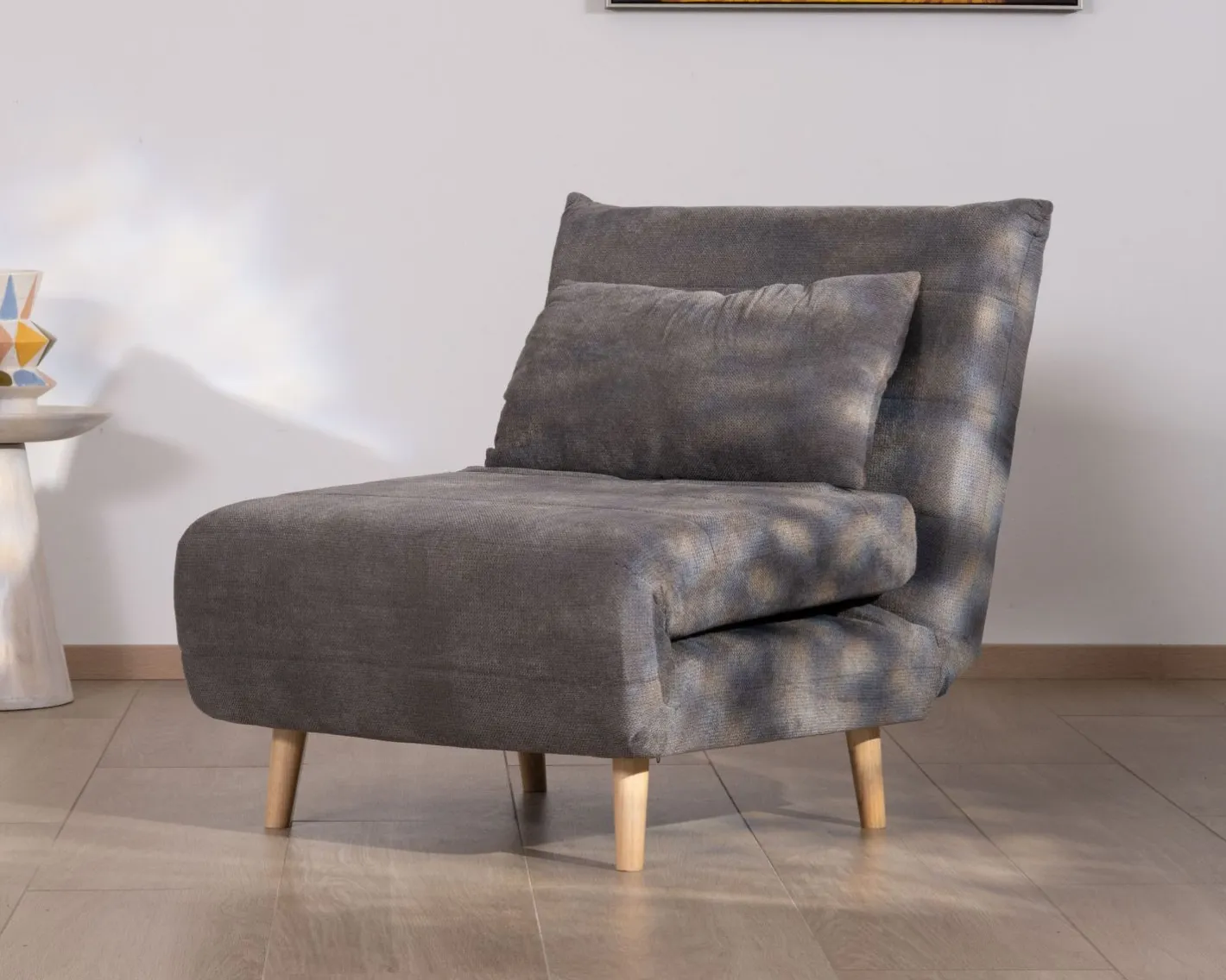 Discount Fauteuil modulable en couchage d'appoint "Folda" en tissu gris Fauteuil