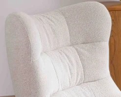 Hot Fauteuil pivotant cocooning en tissu bouclette blanc cassé 