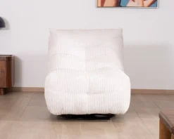 Best Fauteuil pivotant et inclinable en velours côtelé écru 