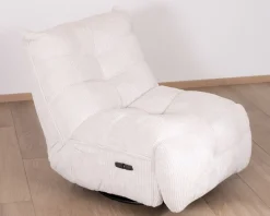 Best Fauteuil pivotant et inclinable en velours côtelé écru 