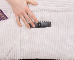 Best Fauteuil pivotant et inclinable en velours côtelé écru 