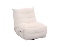 Best Fauteuil pivotant et inclinable en velours côtelé écru 