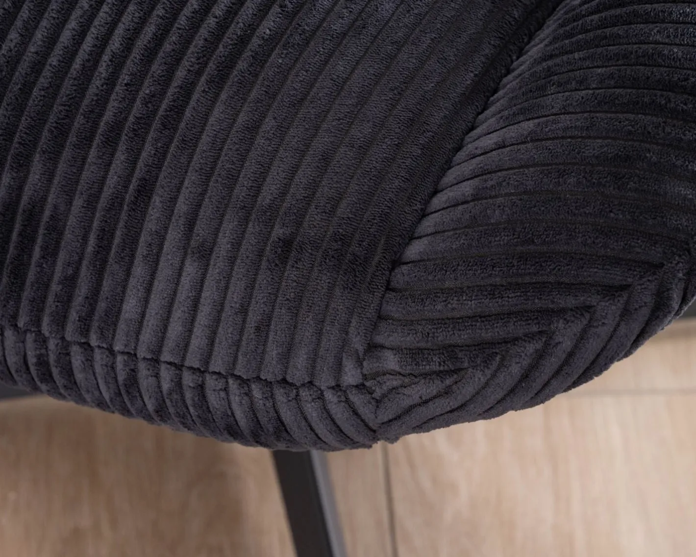 Best Fauteuil relax tournant 360° en velours côtelé noir "Bissett" Fauteuil