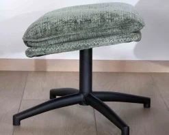 New Fauteuil rotatif design rétro en tissu soyeux vert sauge