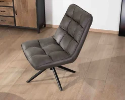 Discount Fauteuil rotatif ultra-confort en tissu microfibre gris foncé "Grundy" Fauteuil