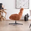 Hot Fauteuil tournant 360° en velours côtelé terracotta "Bissett" Fauteuil
