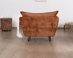 Outlet Fauteuil ultra confort en tissu terracotta