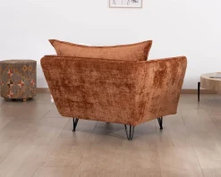 Outlet Fauteuil ultra confort en tissu terracotta