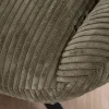 Outlet Fauteuil ultra confort tournant 360° en velours côtelé vert doux "Bissett" Fauteuil