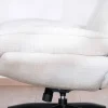 Best Fauteuil vintage avec pouf en tissu blanc ultra doux "Branson" Fauteuil