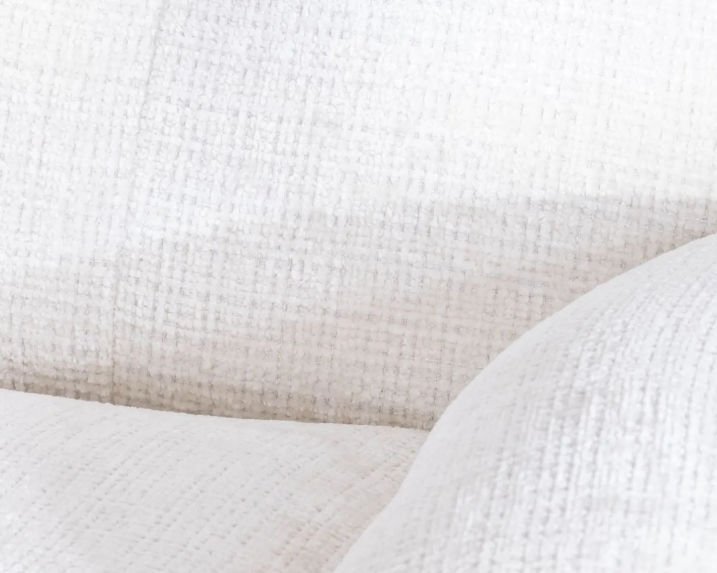 Best Fauteuil vintage avec pouf en tissu blanc ultra doux "Branson" Fauteuil