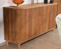 New Grand bahut style rétro en chêne huilé 180 cm