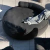 Best Grand bain de soleil ultra-moelleux en tissu gris foncé "Saint Tropez" diamètre 1m80 Bain De Soleil