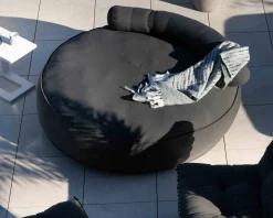 Best Grand bain de soleil ultra-moelleux en tissu gris foncé "Saint Tropez" diamètre 1m80 Bain De Soleil