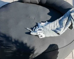 Best Grand bain de soleil ultra-moelleux en tissu gris foncé 