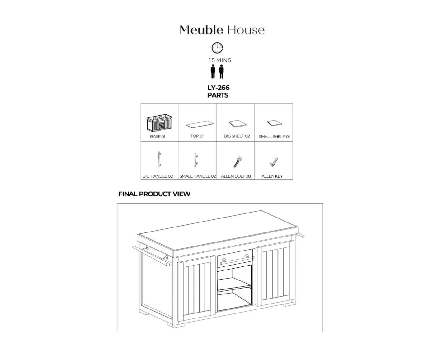 Online Grand billot de cuisine bois massif plateau pierre "Grand Chef" 165 cm Billot Et Ilot De Cuisine