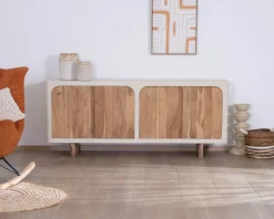 Outlet Grand buffet bas 4 portes style organique et contemporain