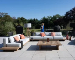Grand canapé modulaire 5 places de jardin